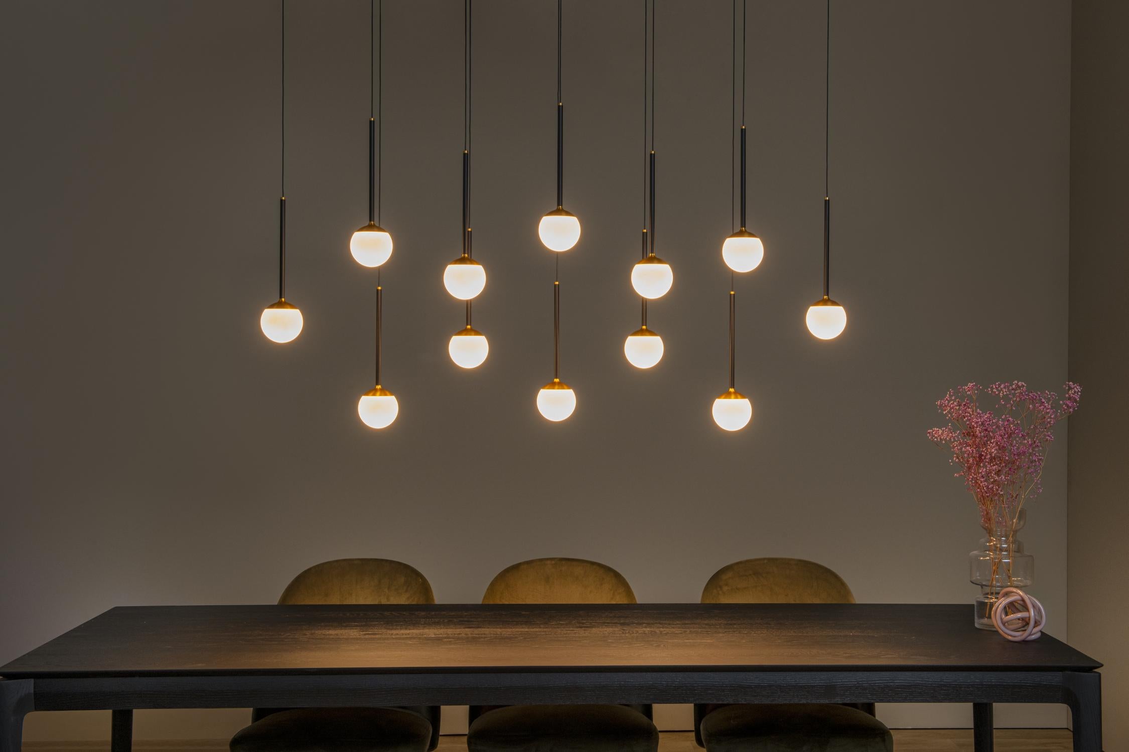 Lucide CALINA - Hanglamp - LED Dimb. - CCT - 12x7W 2200K/3300K - Met vervangbare LED-module - Zwart | Premium - KwaliteitWonen.nl