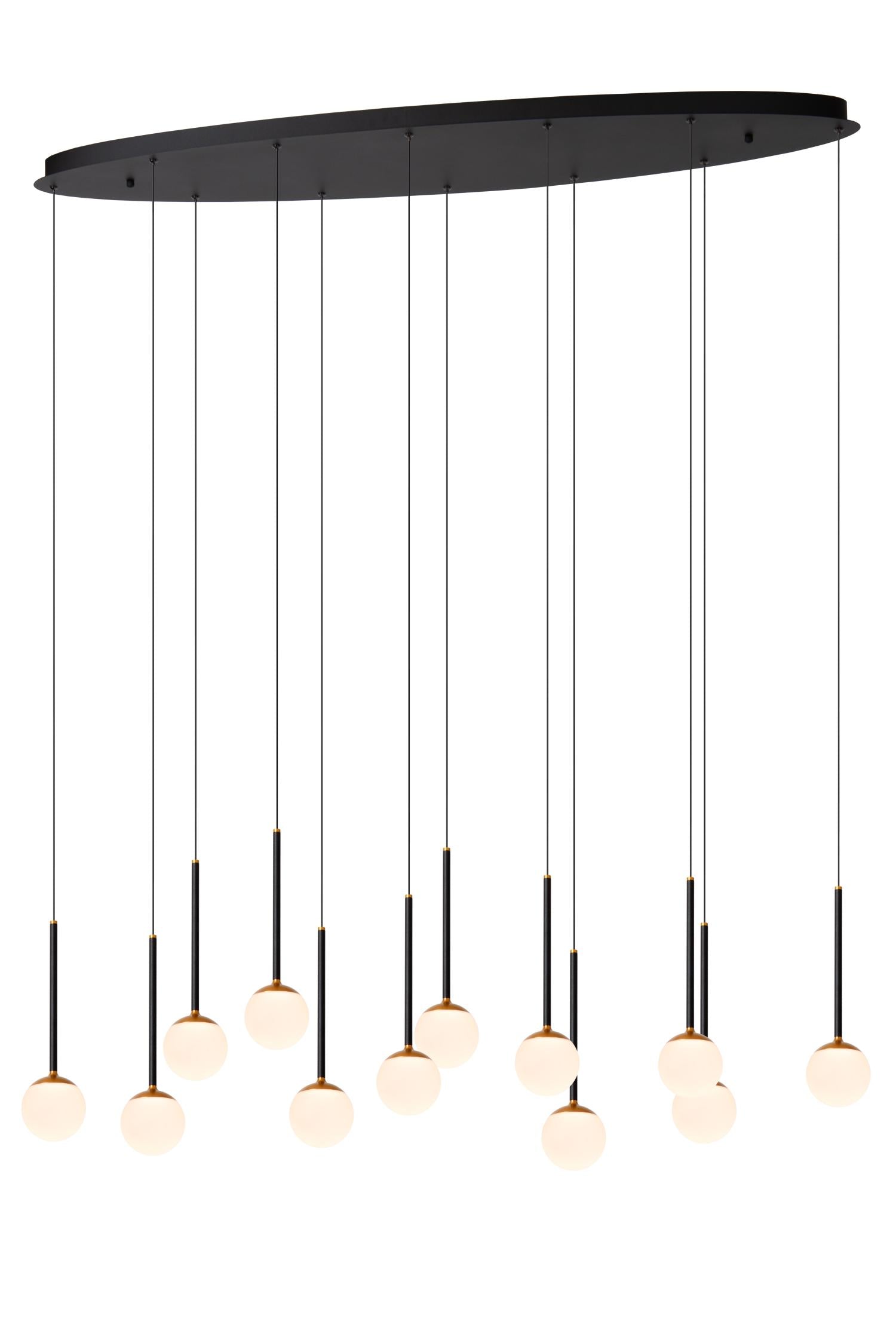 Lucide CALINA - Hanglamp - LED Dimb. - CCT - 12x7W 2200K/3300K - Met vervangbare LED-module - Zwart | Premium - KwaliteitWonen.nl