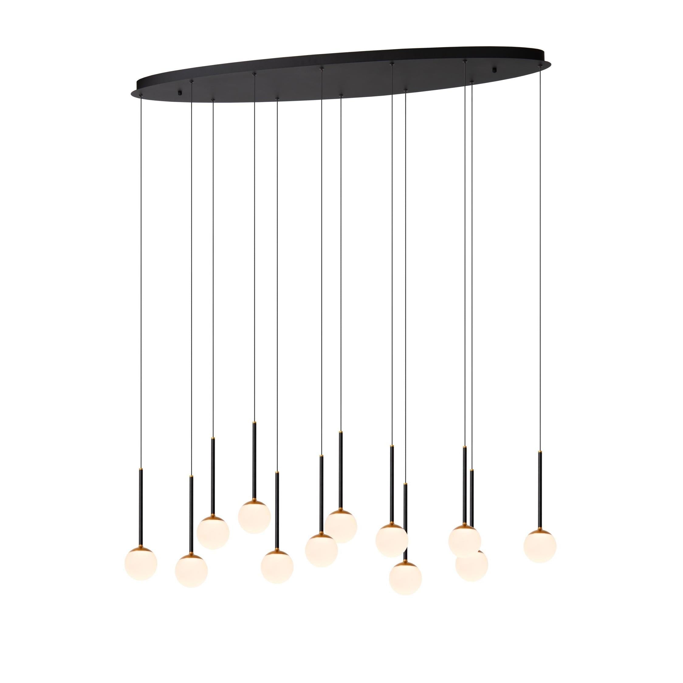 Lucide CALINA - Hanglamp - LED Dimb. - CCT - 12x7W 2200K/3300K - Met vervangbare LED-module - Zwart | Premium - KwaliteitWonen.nl