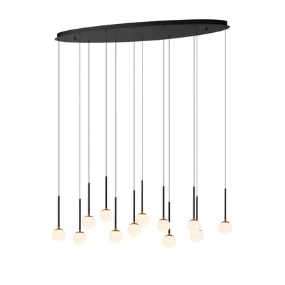 Lucide CALINA - Hanglamp - LED Dimb. - CCT - 12x7W 2200K/3300K - Met vervangbare LED-module - Zwart | Premium - KwaliteitWonen.nl