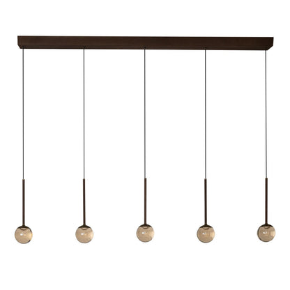 Lucide CALINA - Hanglamp - LED Dimb. - CCT - 5x8,2W 2200K/3300K - Met vervangbare LED-module - Koffie | Premium - KwaliteitWonen.nl