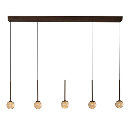 Lucide CALINA - Hanglamp - LED Dimb. - CCT - 5x8,2W 2200K/3300K - Met vervangbare LED-module - Koffie | Premium - KwaliteitWonen.nl