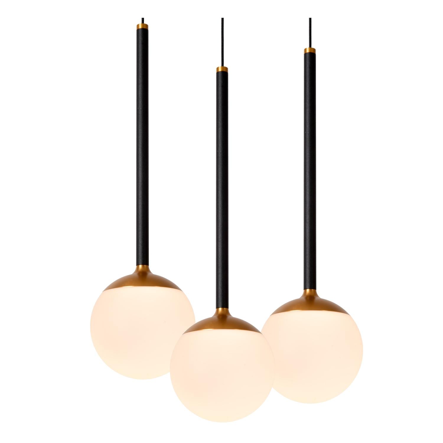 Lucide CALINA - Hanglamp - Ø 41,9 cm - LED Dimb. - CCT - 5x7,4W 2200K/3300K - Met vervangbare LED-module - Zwart | Premium - KwaliteitWonen.nl