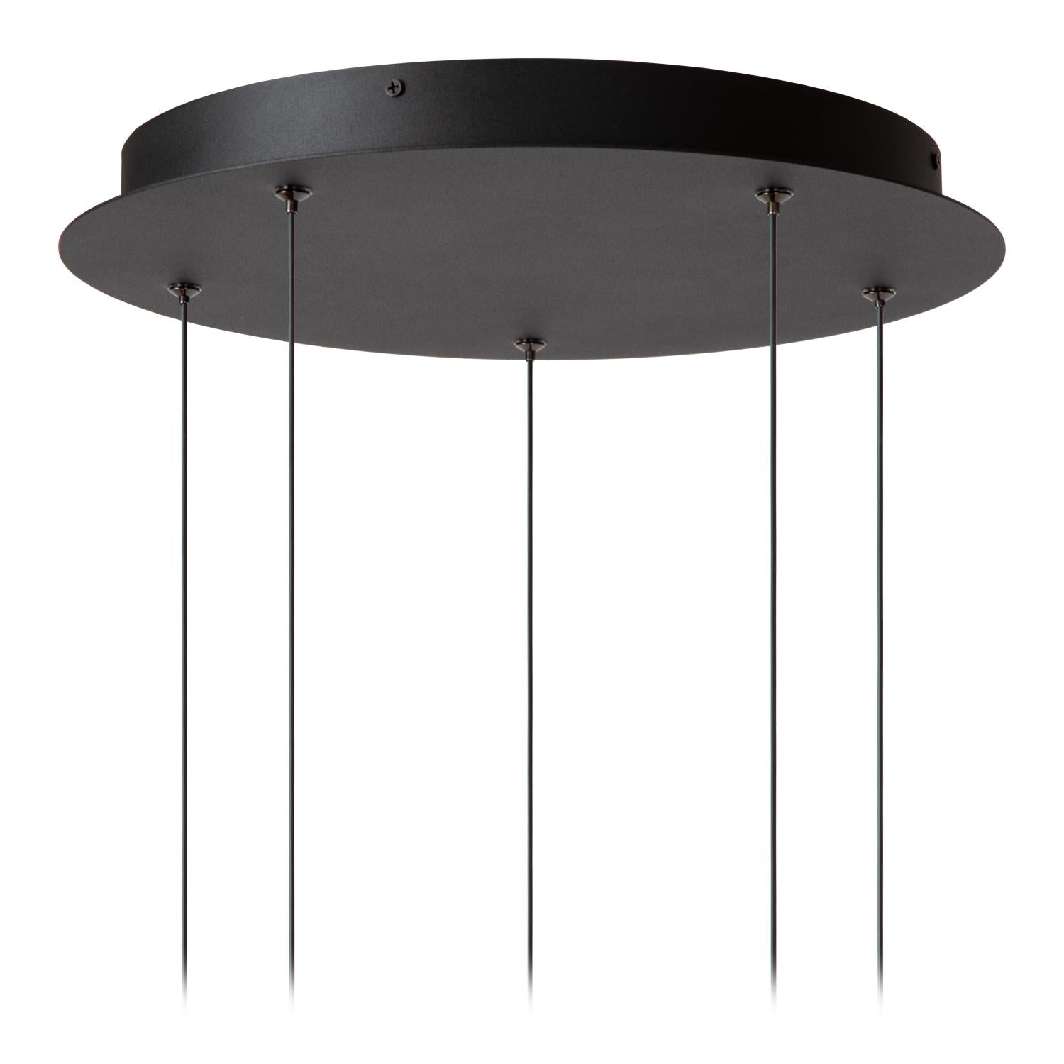 Lucide CALINA - Hanglamp - Ø 41,9 cm - LED Dimb. - CCT - 5x7,4W 2200K/3300K - Met vervangbare LED-module - Zwart | Premium - KwaliteitWonen.nl