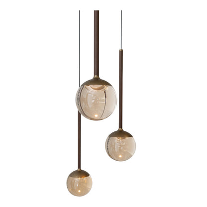 Lucide CALINA - Hanglamp - Ø 41,9 cm - LED Dimb. - CCT - 5x8,4W 2200K/3300K - Met vervangbare LED-module - Amber | Premium - KwaliteitWonen.nl