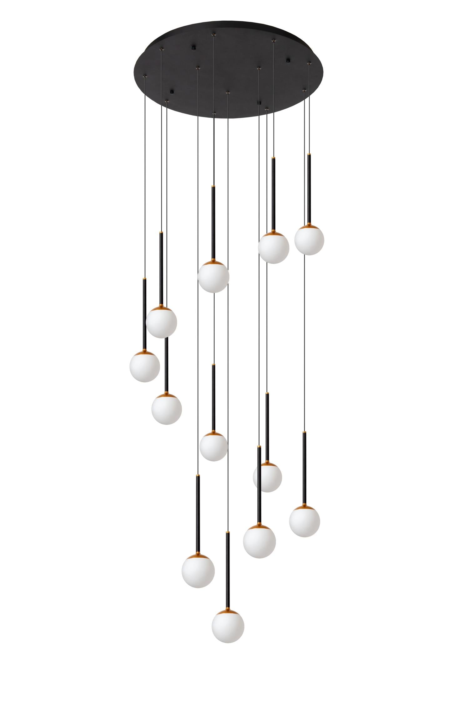 Lucide CALINA - Hanglamp - Ø 69,9 cm - LED Dimb. - 12x7,7W 2700K - Zwart | Premium - KwaliteitWonen.nl