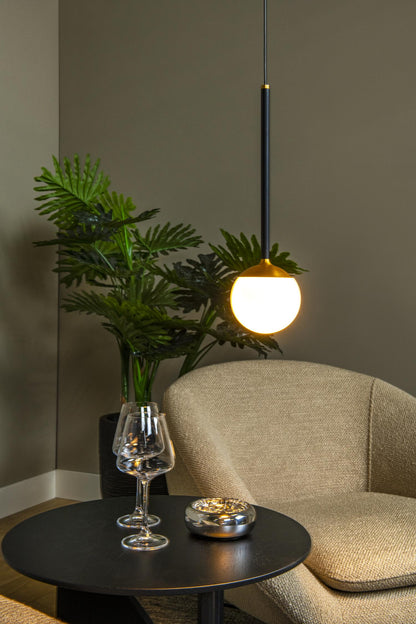 Lucide CALINA - Hanglamp - Ø 9,9 cm - LED Dimb. - CCT - 1x7W 2200K/3300K - Met vervangbare LED-module - Zwart | Premium - KwaliteitWonen.nl