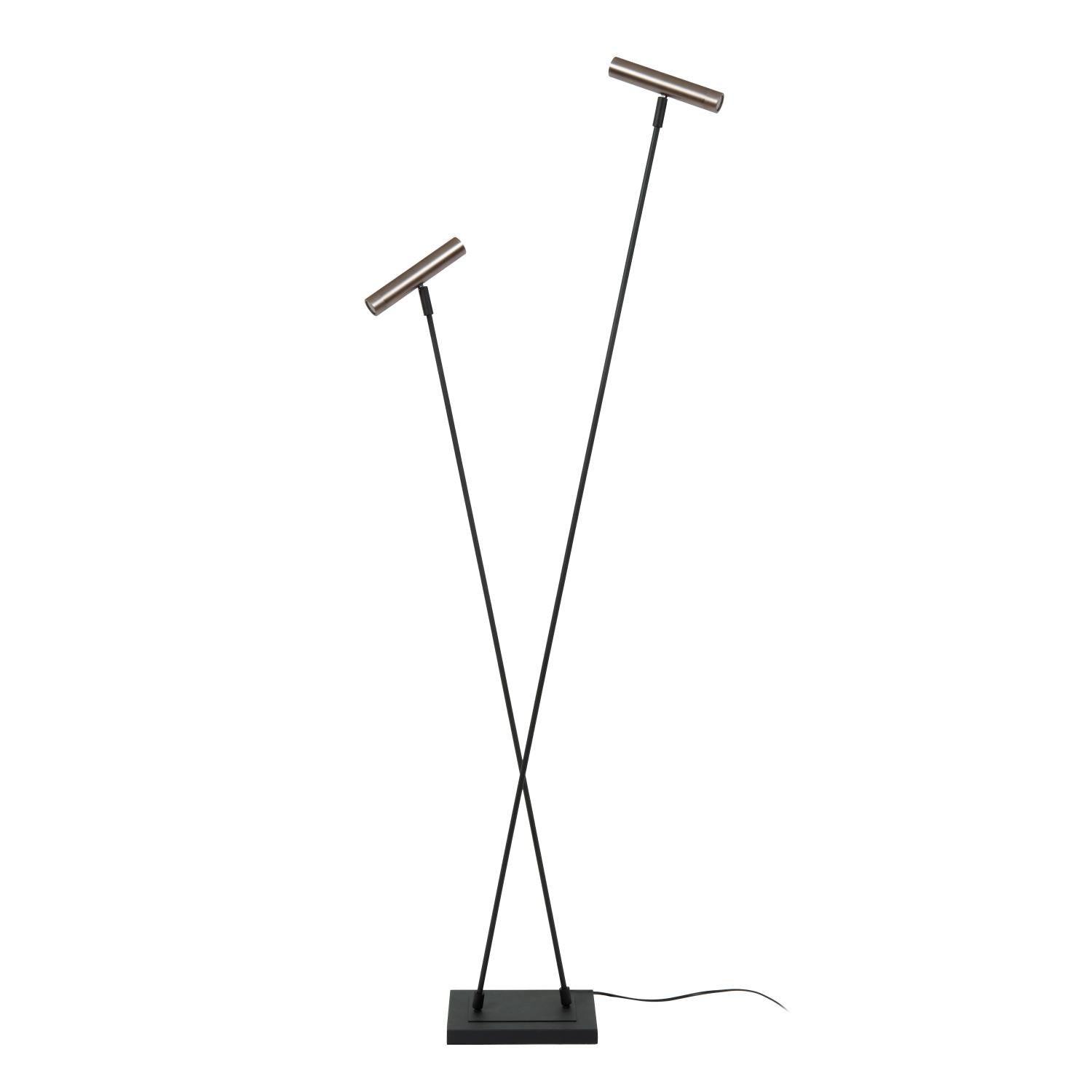 Lucide DUARTE - Vloerlamp - 2xG9 - Grijs ijzer | Vibes - KwaliteitWonen.nl