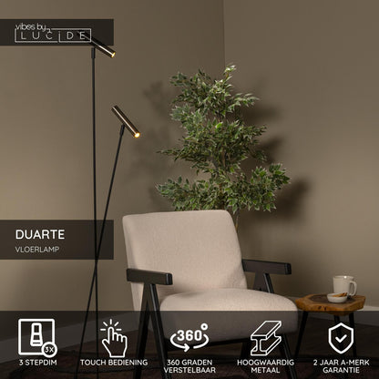 Lucide DUARTE - Vloerlamp - 2xG9 - Grijs ijzer | Vibes - KwaliteitWonen.nl