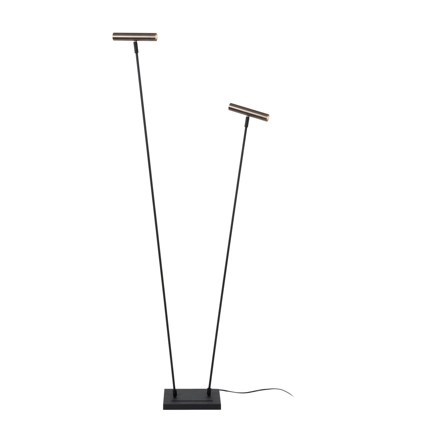 Lucide DUARTE - Vloerlamp - 2xG9 - Grijs ijzer | Vibes - KwaliteitWonen.nl