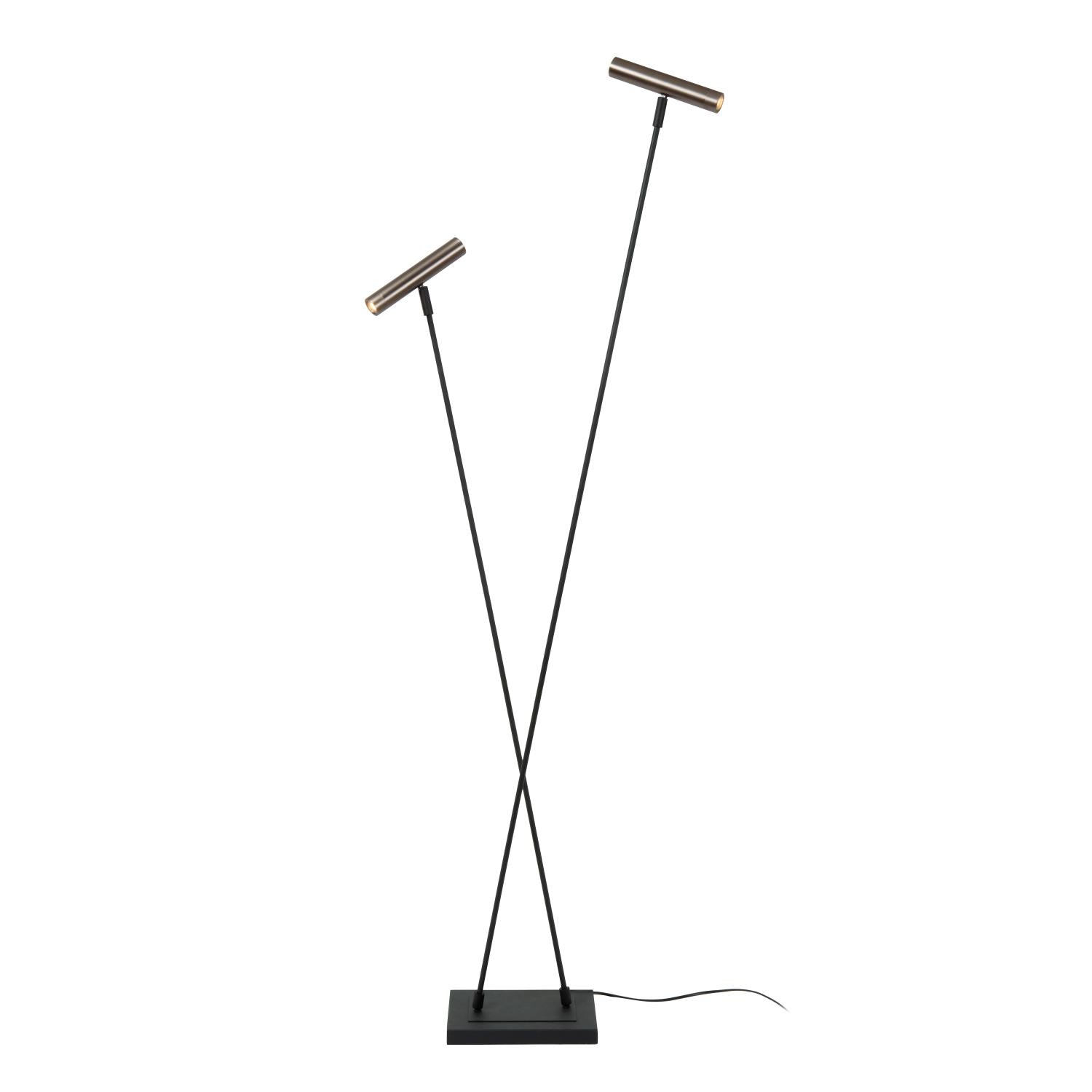 Lucide DUARTE - Vloerlamp - 2xG9 - Grijs ijzer | Vibes - KwaliteitWonen.nl