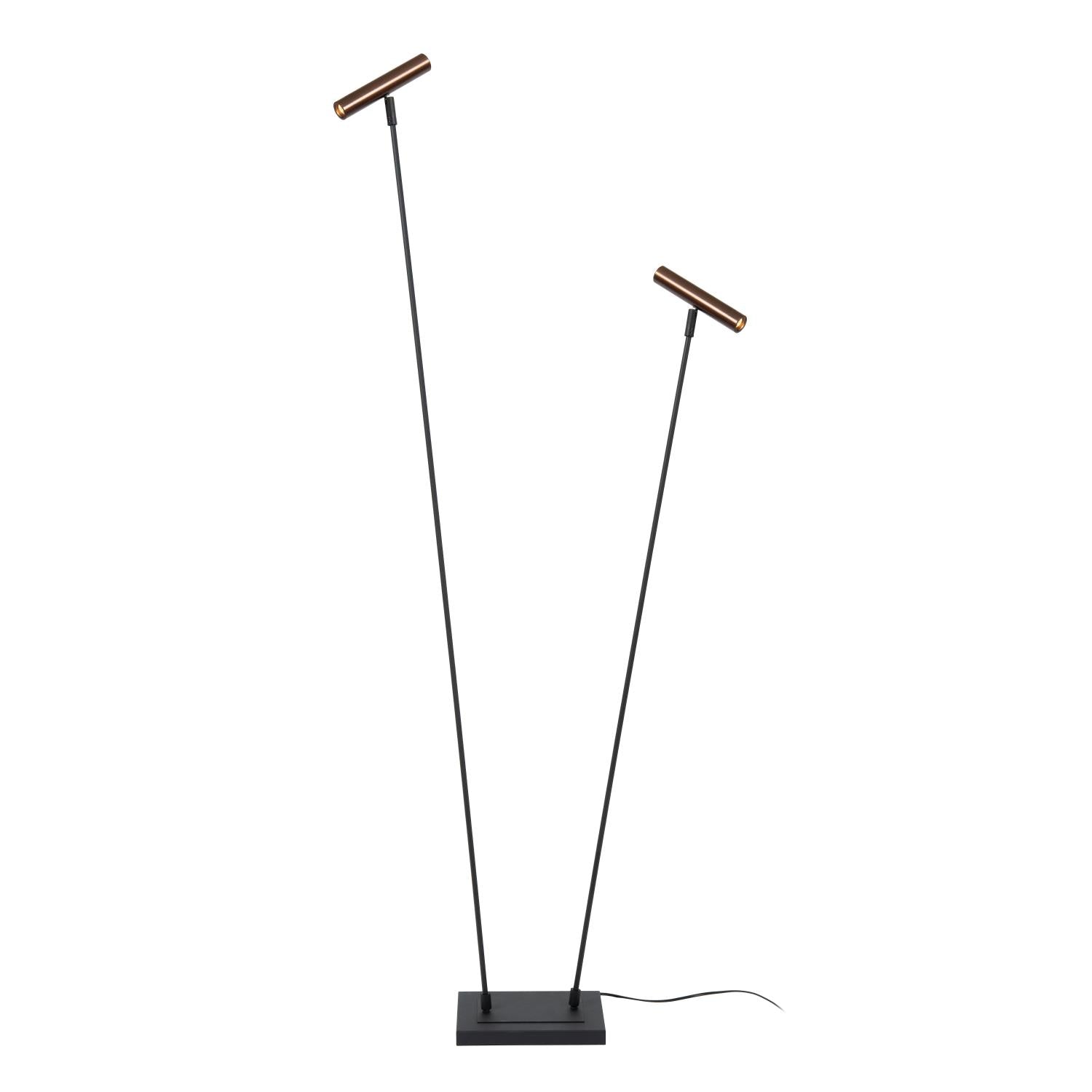 Lucide DUARTE - Vloerlamp - 2xG9 - Koffie | Vibes - KwaliteitWonen.nl