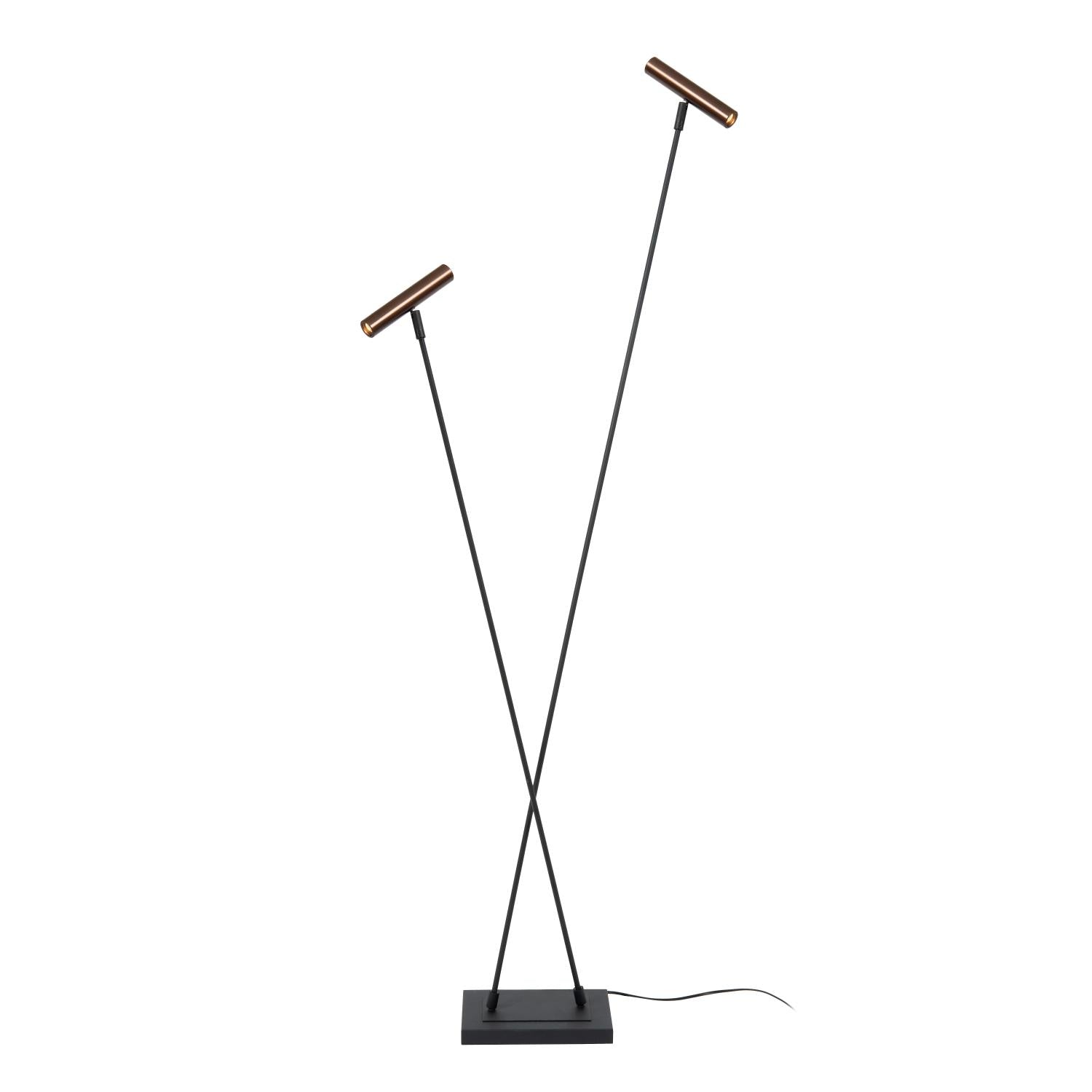 Lucide DUARTE - Vloerlamp - 2xG9 - Koffie | Vibes - KwaliteitWonen.nl
