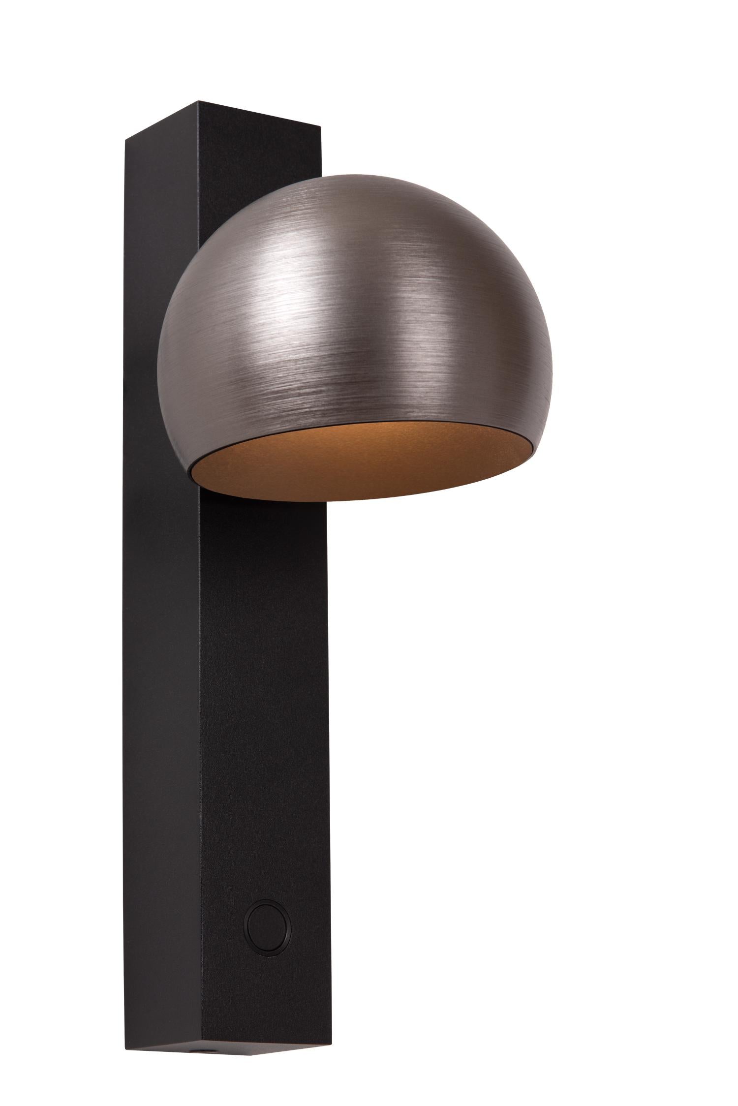 Lucide ESFERA - Wandlamp - LED Dimb. - 1x9W 2700K - Grijs ijzer | Premium - KwaliteitWonen.nl