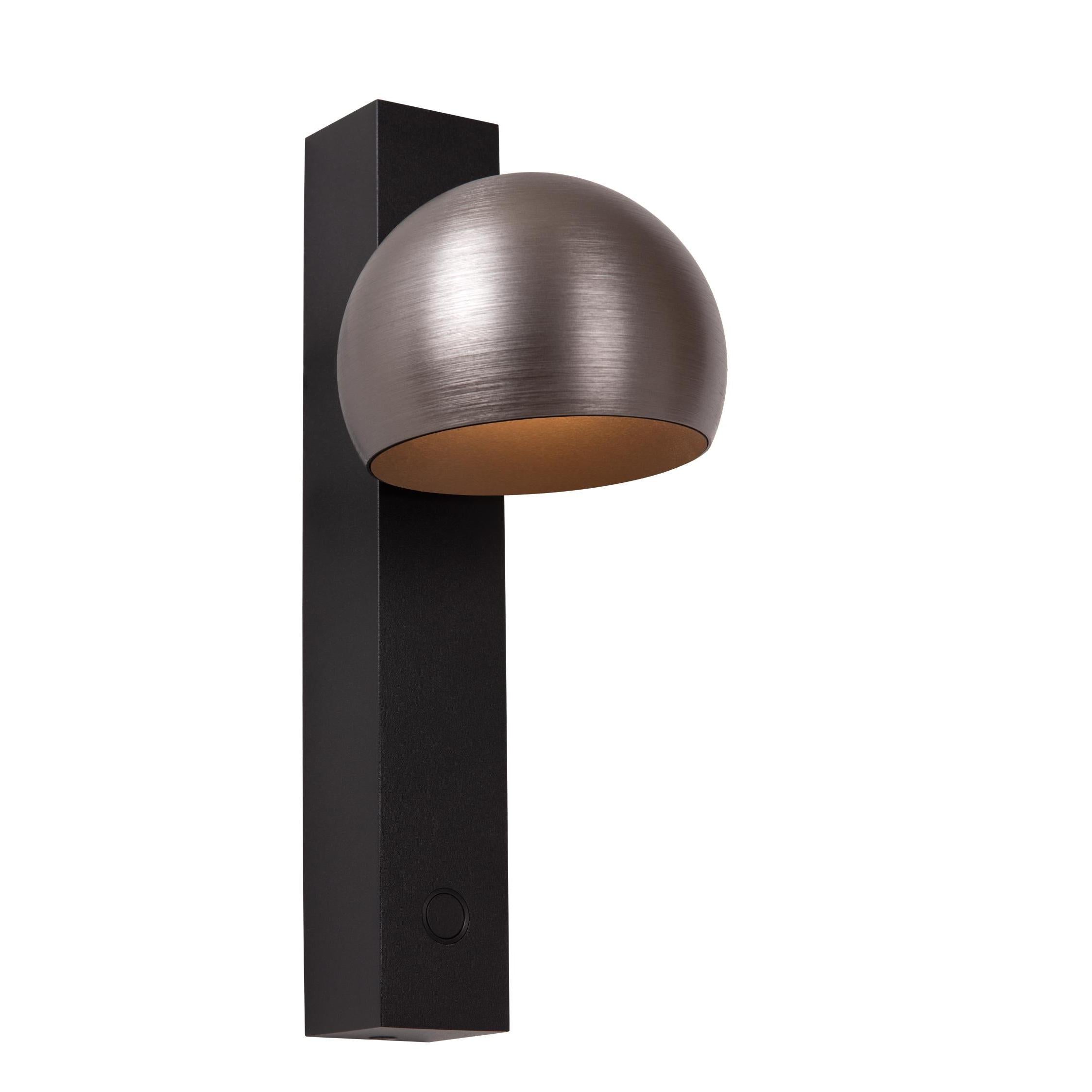 Lucide ESFERA - Wandlamp - LED Dimb. - 1x9W 2700K - Grijs ijzer | Premium - KwaliteitWonen.nl