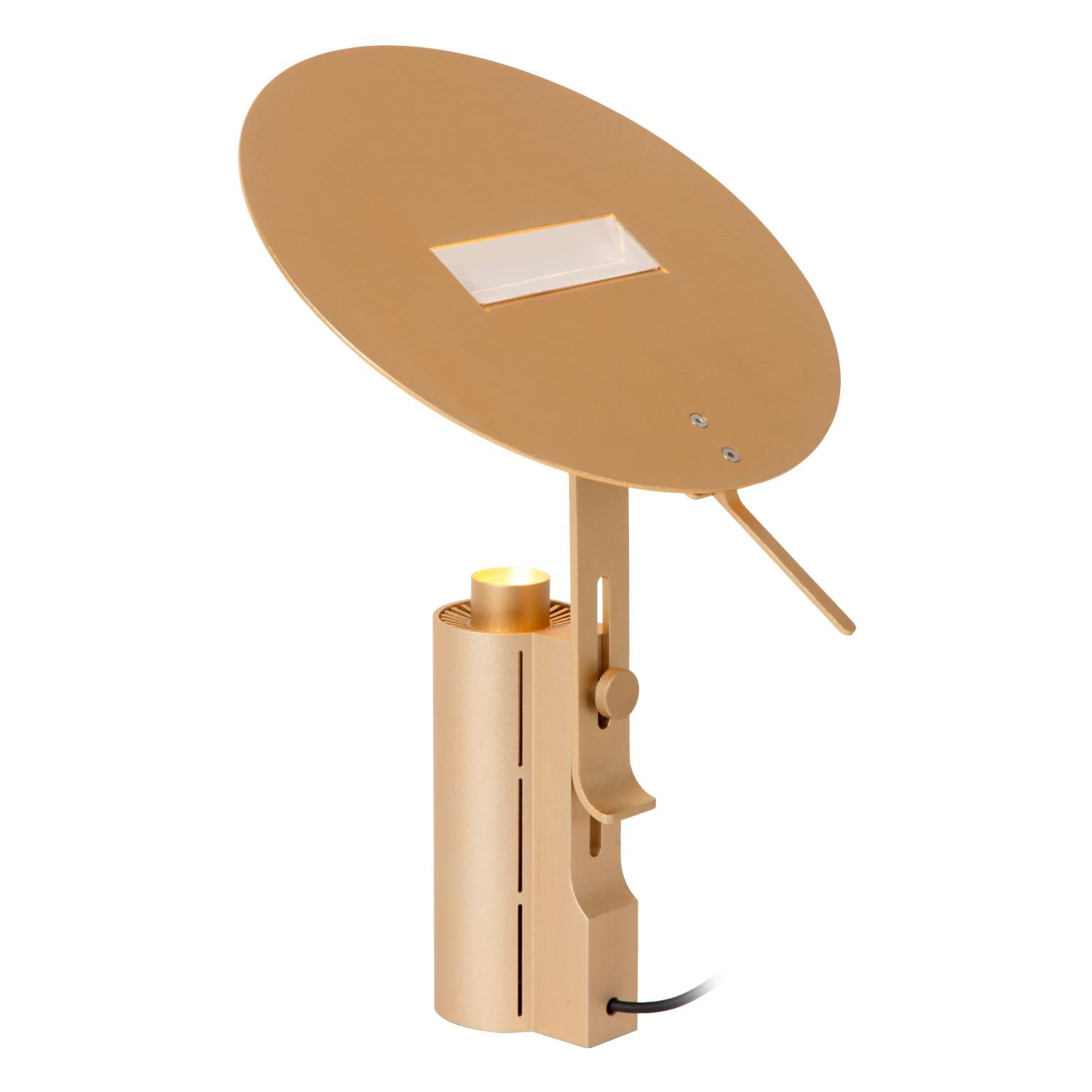 Lucide FITS - Tafellamp - Ø 20 cm - LED - 1x7W 3000K - Mat Goud / Messing | Premium - KwaliteitWonen.nl