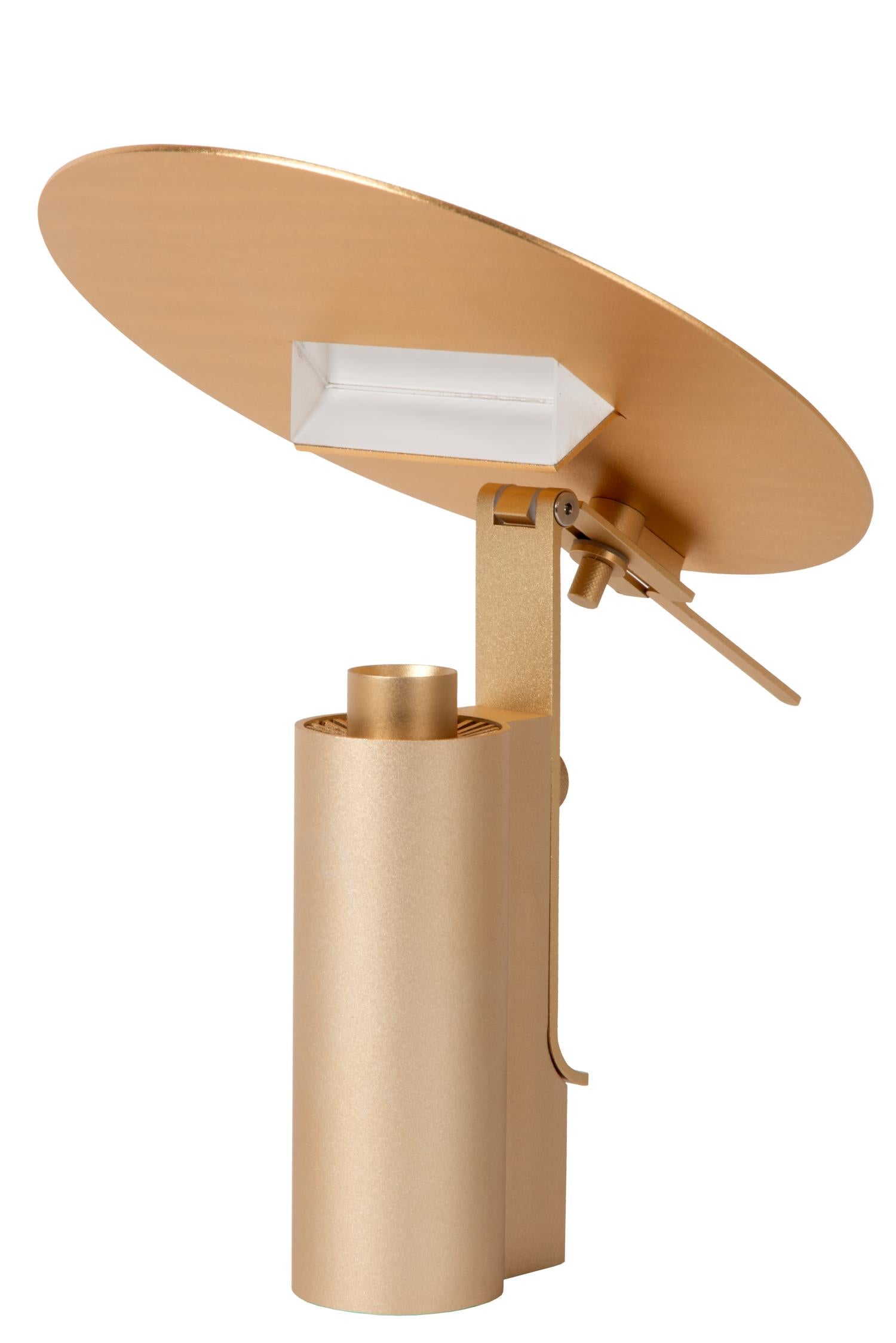 Lucide FITS - Tafellamp - Ø 20 cm - LED - 1x7W 3000K - Mat Goud / Messing | Premium - KwaliteitWonen.nl