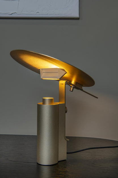 Lucide FITS - Tafellamp - Ø 20 cm - LED - 1x7W 3000K - Mat Goud / Messing | Premium - KwaliteitWonen.nl