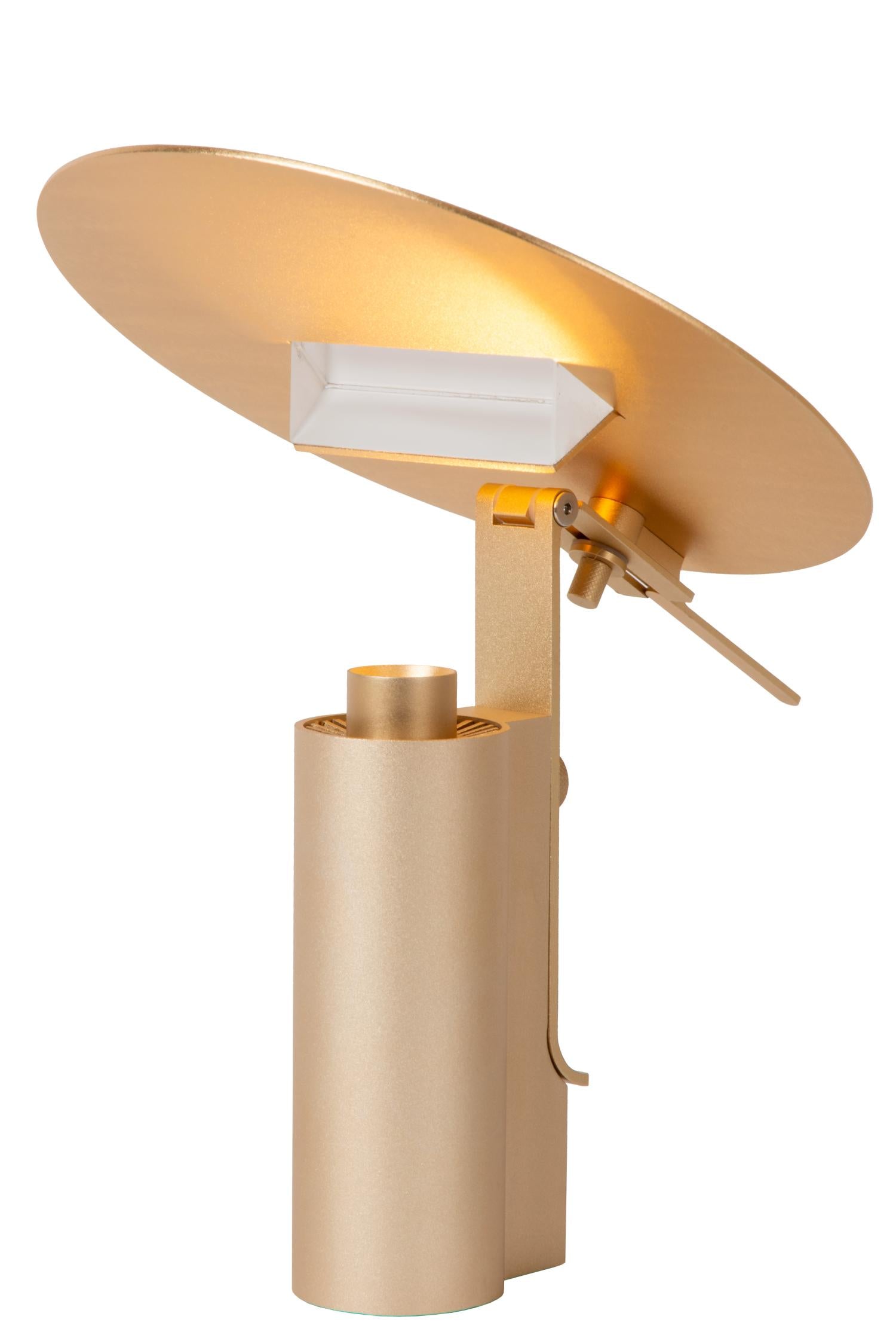 Lucide FITS - Tafellamp - Ø 20 cm - LED - 1x7W 3000K - Mat Goud / Messing | Premium - KwaliteitWonen.nl
