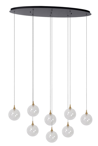 Lucide GISELA - Hanglamp - LED Dimb. - 8x3,9W 2700K - Transparant | Premium - KwaliteitWonen.nl