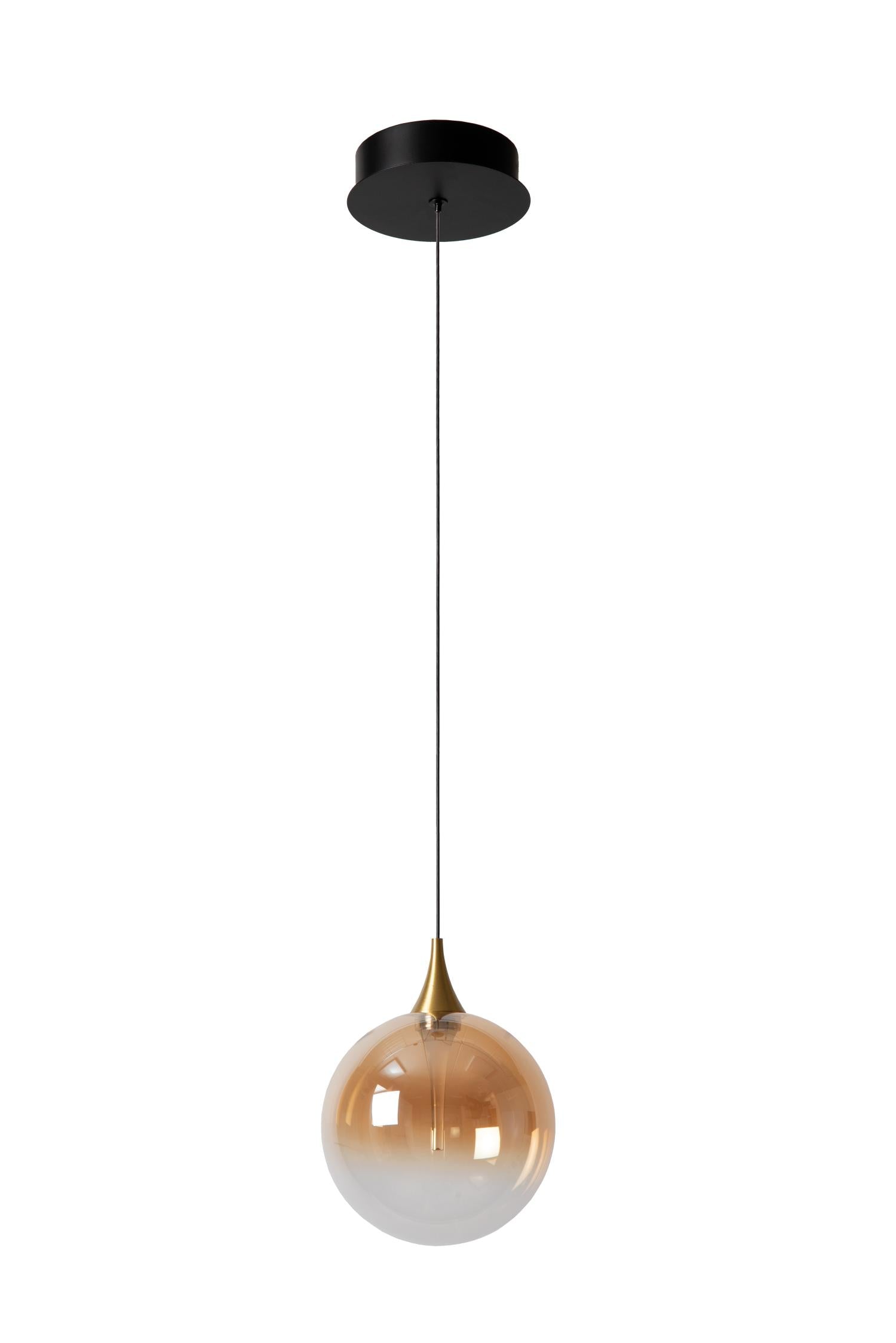 Lucide GISELA - Hanglamp - Ø 16 cm - LED Dimb. - 1x5W 2700K - Amber | Premium - KwaliteitWonen.nl