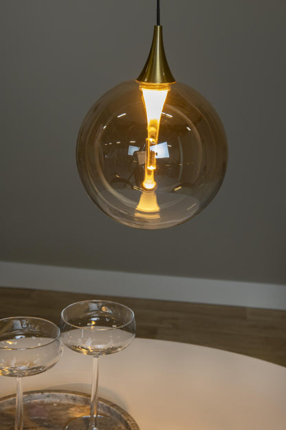 Lucide GISELA - Hanglamp - Ø 16 cm - LED Dimb. - 1x5W 2700K - Amber | Premium - KwaliteitWonen.nl