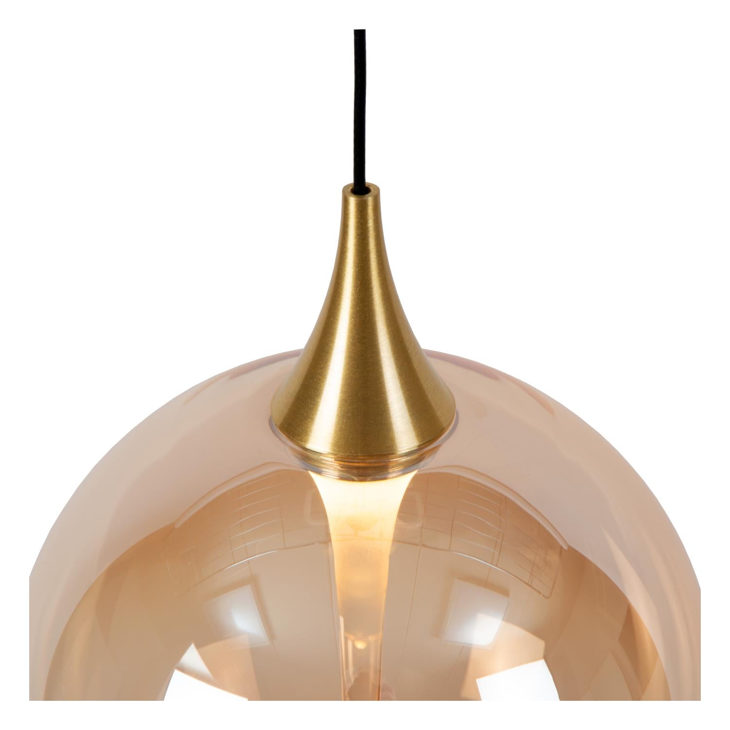 Lucide GISELA - Hanglamp - Ø 16 cm - LED Dimb. - 1x5W 2700K - Amber | Premium - KwaliteitWonen.nl