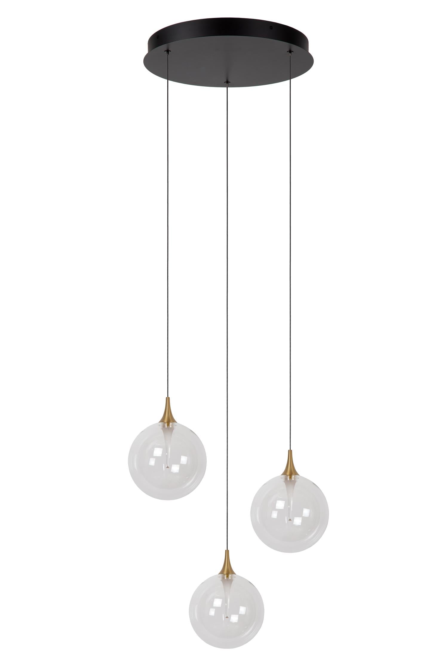 Lucide GISELA - Hanglamp - Ø 36 cm - LED Dimb. - 3x4,3W 2700K - Transparant | Premium - KwaliteitWonen.nl