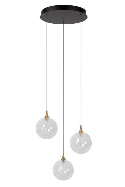 Lucide GISELA - Hanglamp - Ø 36 cm - LED Dimb. - 3x4,3W 2700K - Transparant | Premium - KwaliteitWonen.nl