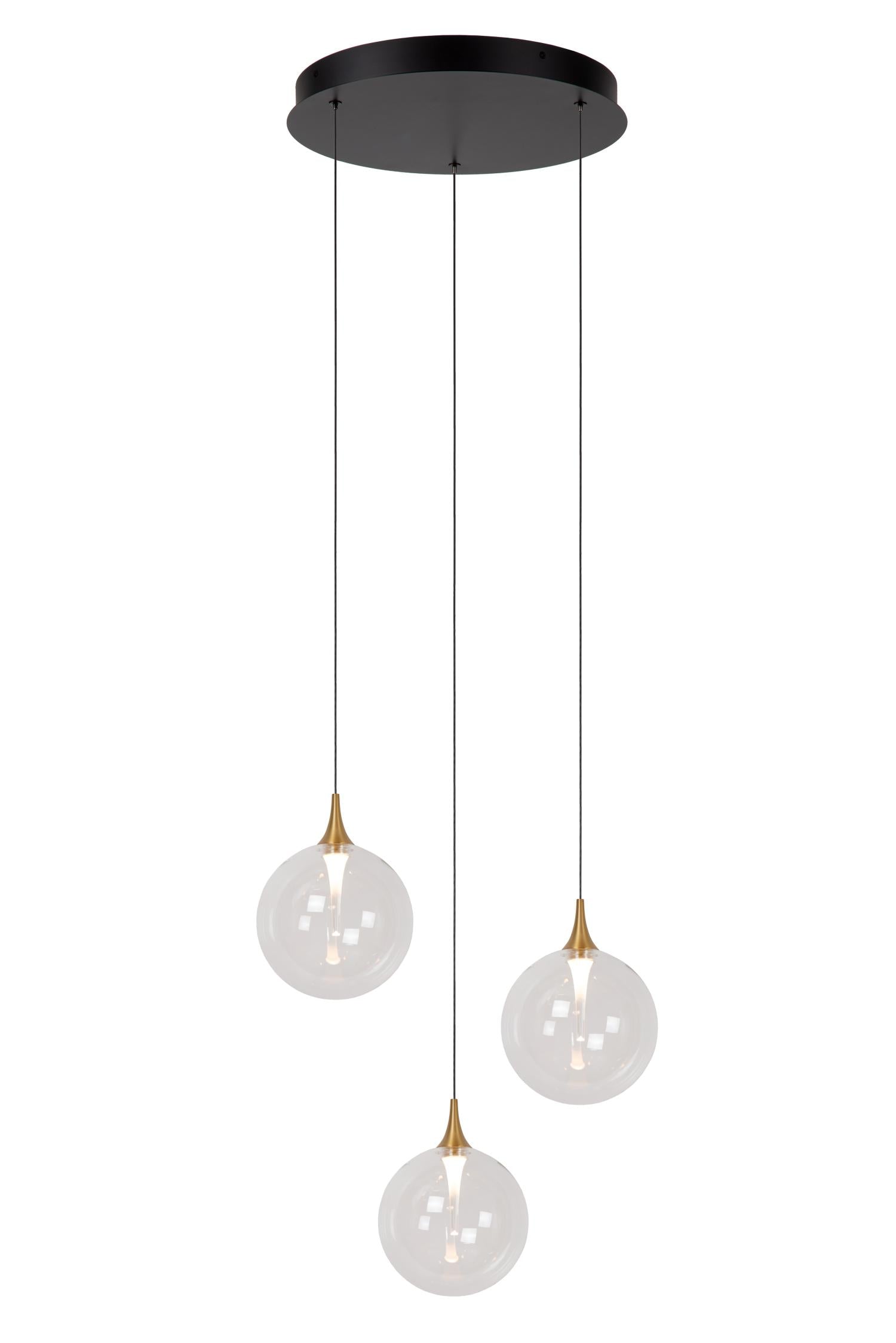 Lucide GISELA - Hanglamp - Ø 36 cm - LED Dimb. - 3x4,3W 2700K - Transparant | Premium - KwaliteitWonen.nl