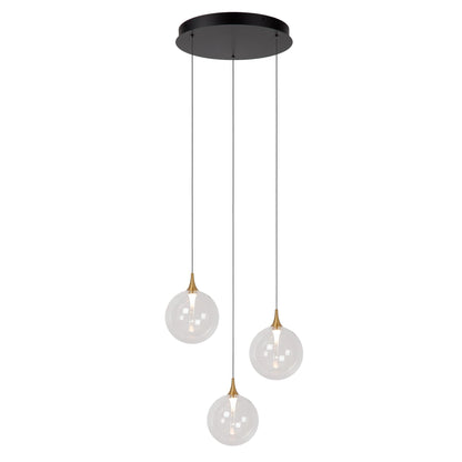 Lucide GISELA - Hanglamp - Ø 36 cm - LED Dimb. - 3x4,3W 2700K - Transparant | Premium - KwaliteitWonen.nl