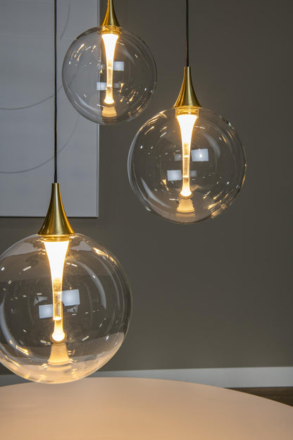 Lucide GISELA - Hanglamp - Ø 48 cm - LED Dimb. - 5x3,8W 2700K - Transparant | Premium - KwaliteitWonen.nl