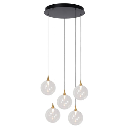 Lucide GISELA - Hanglamp - Ø 48 cm - LED Dimb. - 5x3,8W 2700K - Transparant | Premium - KwaliteitWonen.nl