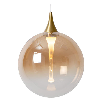 Lucide GISELA - Hanglamp - Ø 61 cm - LED Dimb. - 12x3,5W 2700K - Geschikt voor vide en hoge plafonds - Amber | Premium - KwaliteitWonen.nl