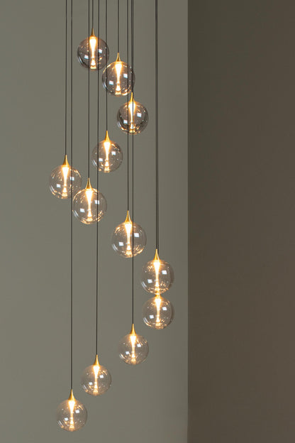 Lucide GISELA - Hanglamp - Ø 61 cm - LED Dimb. - 12x3,5W 2700K - Geschikt voor vide en hoge plafonds - Transparant | Premium - KwaliteitWonen.nl