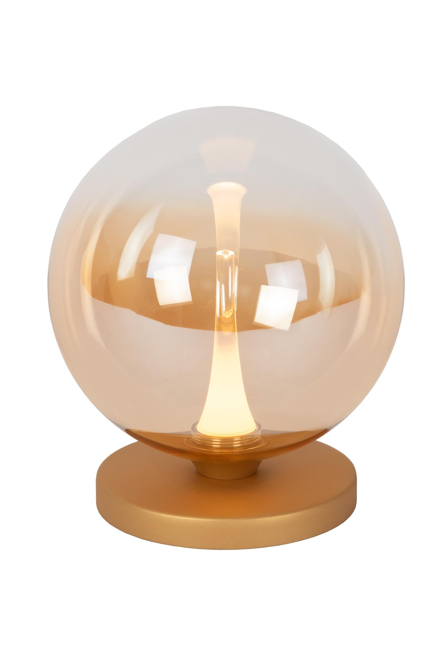 Lucide GISELA - Tafellamp - Ø 16 cm - LED Dimb. - 1x5W 2700K - Amber | Premium - KwaliteitWonen.nl