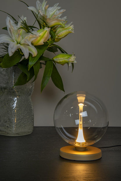 Lucide GISELA - Tafellamp - Ø 16 cm - LED Dimb. - 1x5W 2700K - Transparant | Premium - KwaliteitWonen.nl
