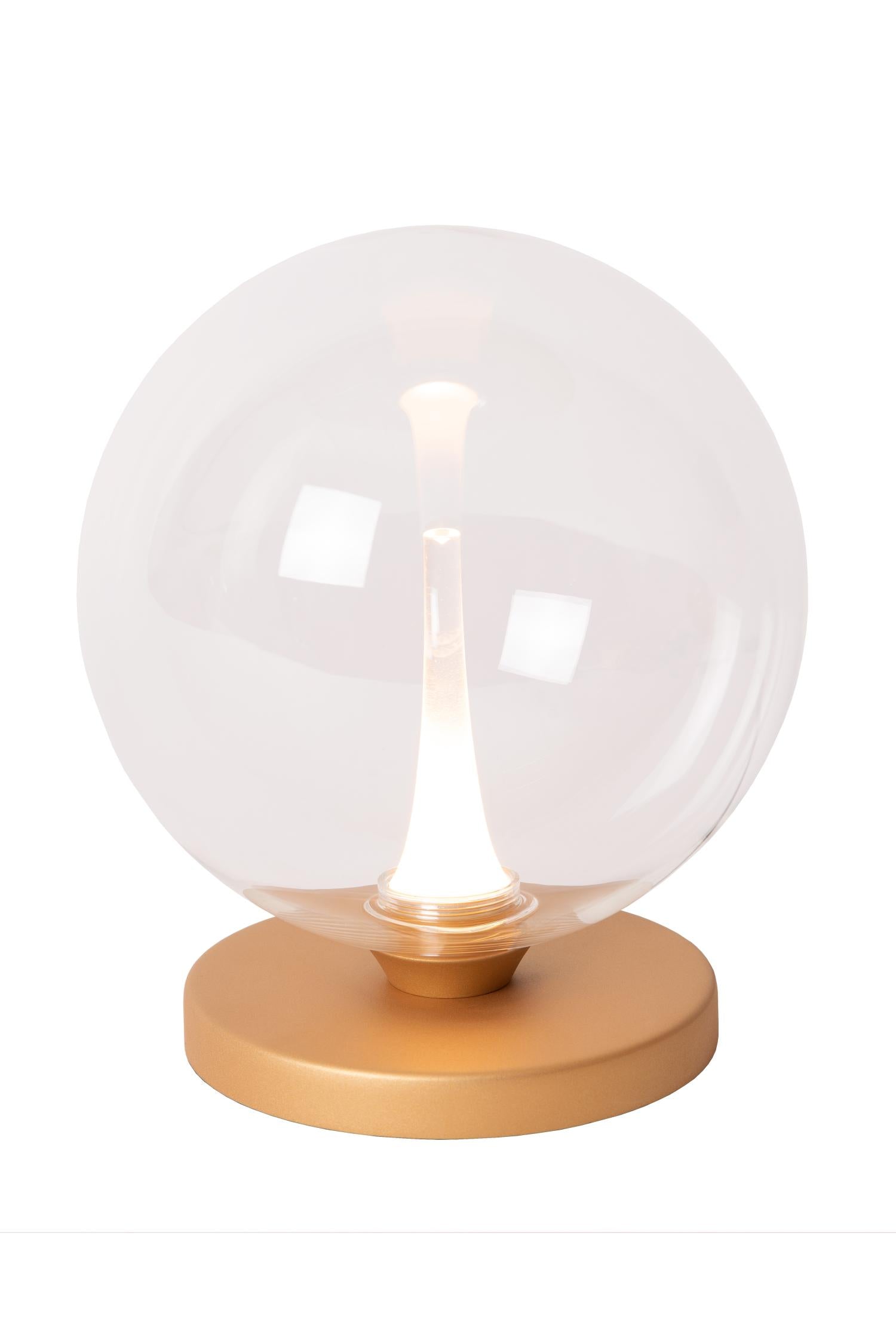 Lucide GISELA - Tafellamp - Ø 16 cm - LED Dimb. - 1x5W 2700K - Transparant | Premium - KwaliteitWonen.nl