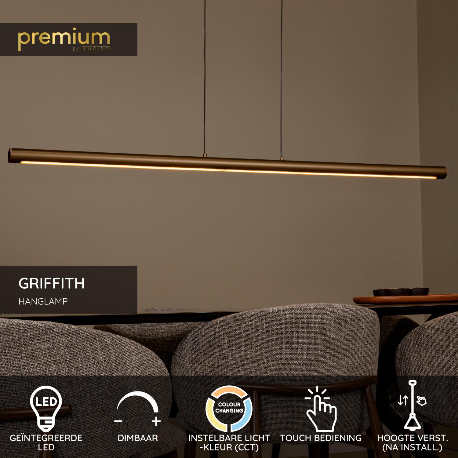 Lucide GRIFFITH - Hanglamp - LED Dimb. - CCT - 1x33W 2700K/4000K - Brons | Premium - KwaliteitWonen.nl