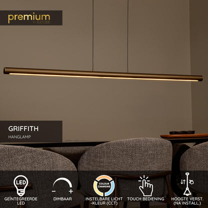 Lucide GRIFFITH - Hanglamp - LED Dimb. - CCT - 1x33W 2700K/4000K - Brons | Premium - KwaliteitWonen.nl