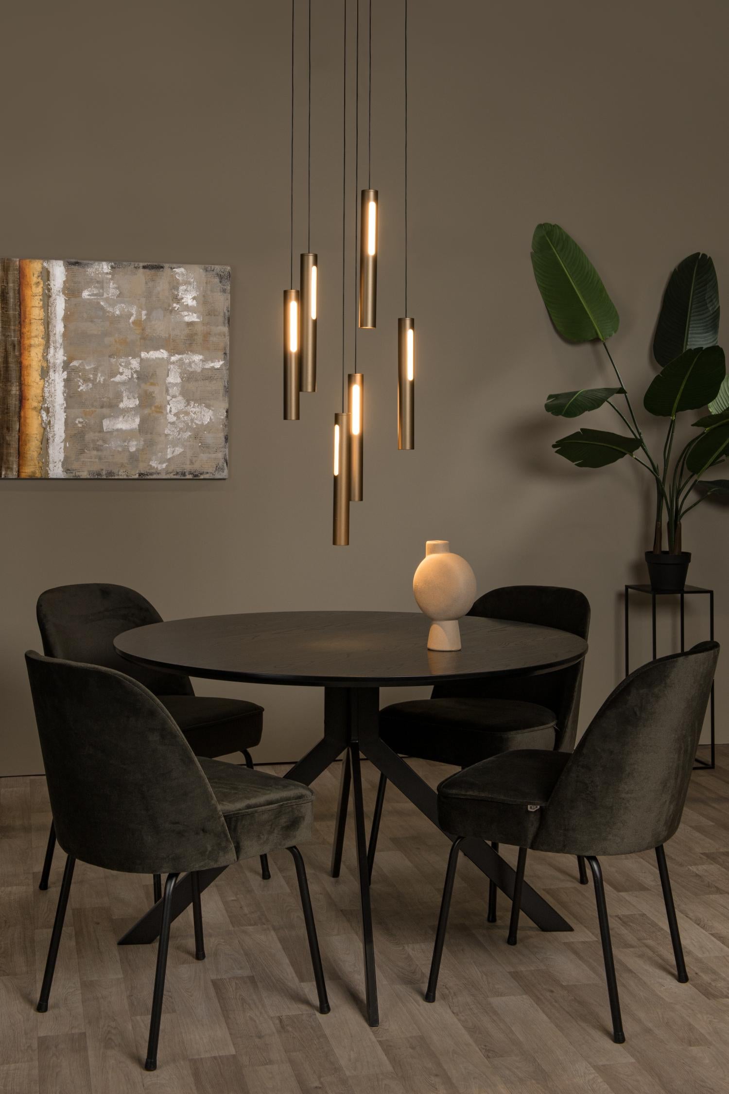 Lucide GRIFFITH - Hanglamp - Ø 38 cm - LED Dimb. - CCT - 6x6W 2700K/4000K - Geschikt voor vide en hoge plafonds - Brons | Premium - KwaliteitWonen.nl