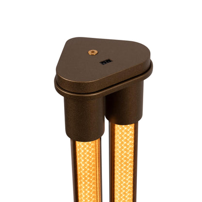 Lucide JANDERIN - Vloerlamp - LED Dimb. - CCT - 2x17W 2200K/3300K - Handbewegingssensor - Champagne kleur | Vibes - KwaliteitWonen.nl