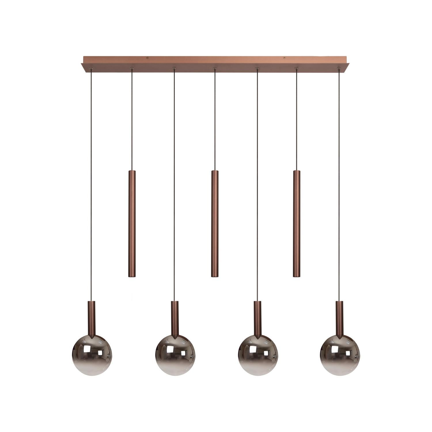 Lucide JASMINE - Hanglamp - LED Dimb. - CCT - 7x4W 2200K/3300K - Koper | Premium - KwaliteitWonen.nl