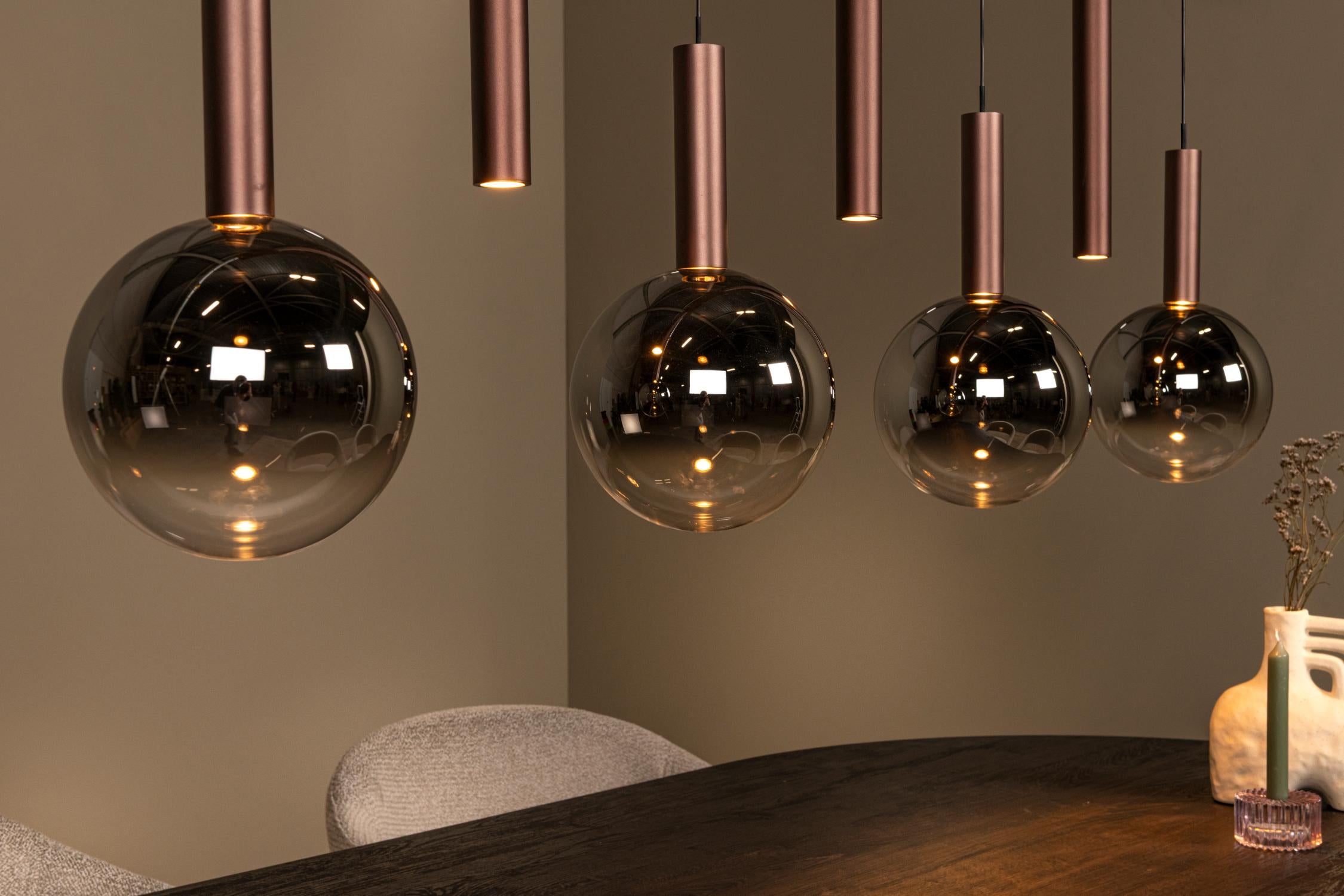Lucide JASMINE - Hanglamp - LED Dimb. - CCT - 7x4W 2200K/3300K - Koper | Premium - KwaliteitWonen.nl