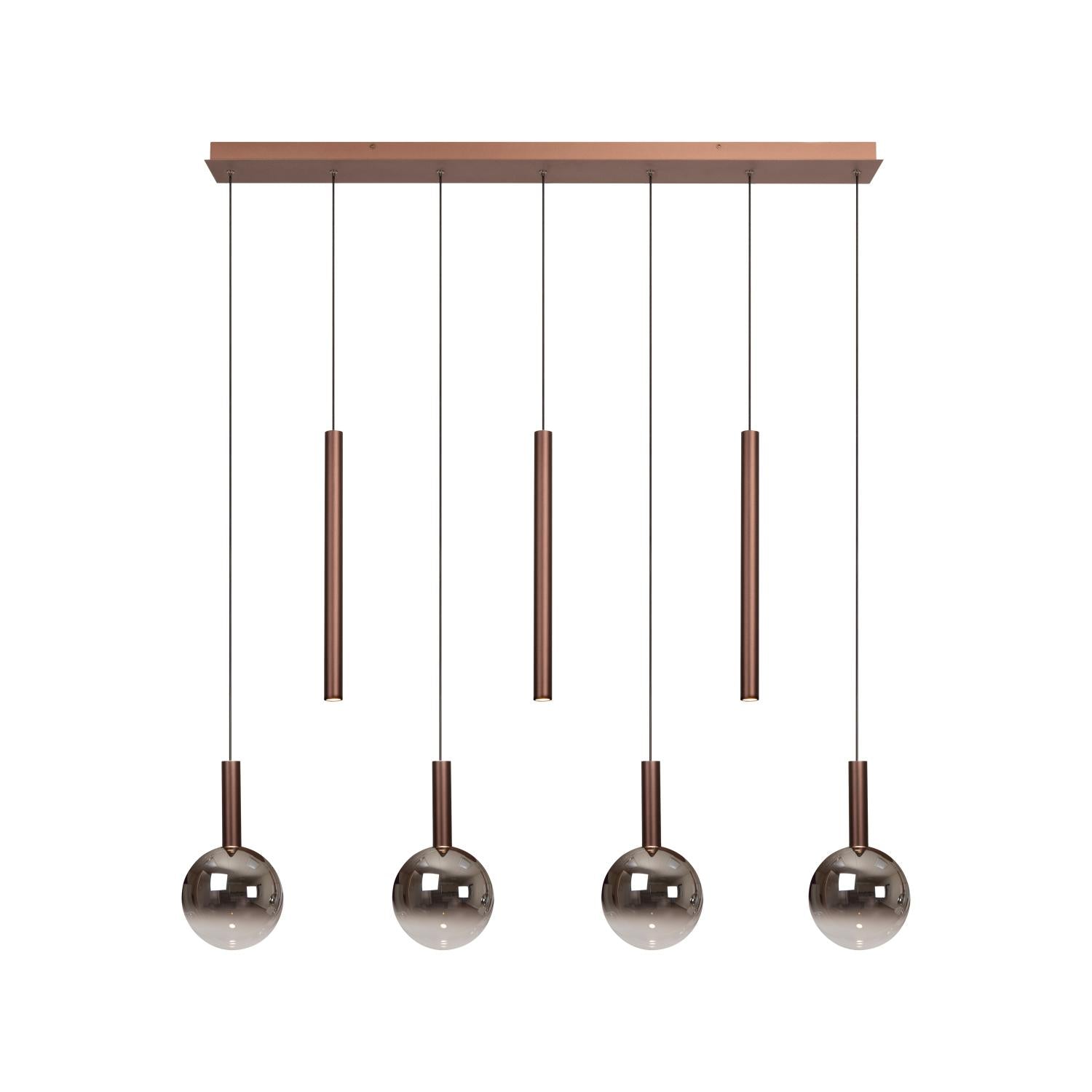 Lucide JASMINE - Hanglamp - LED Dimb. - CCT - 7x4W 2200K/3300K - Koper | Premium - KwaliteitWonen.nl