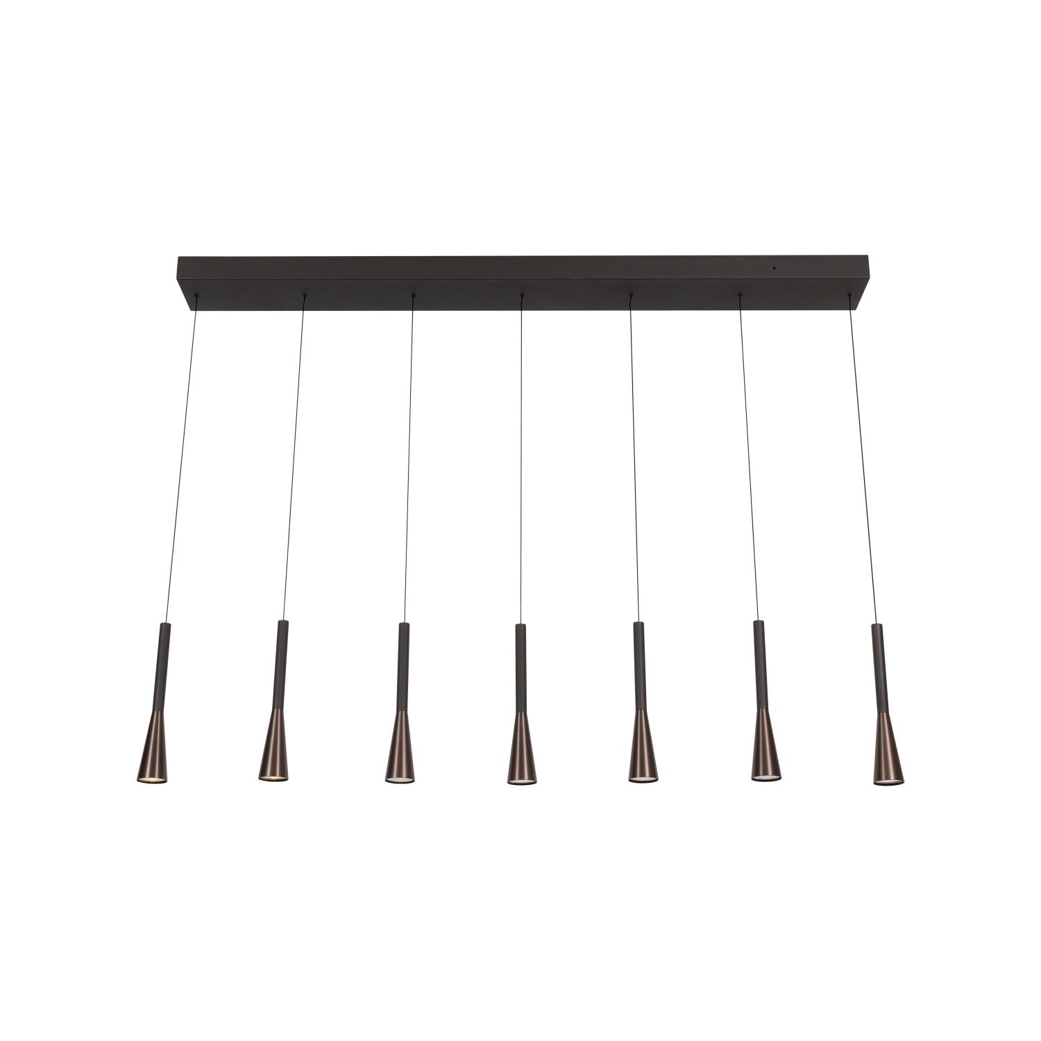 Lucide JOAKIM - Hanglamp - LED Dimb. - CCT - 7x6,2W 2700K/4000K - Met vervangbare LED-module - Koffie | Premium - KwaliteitWonen.nl