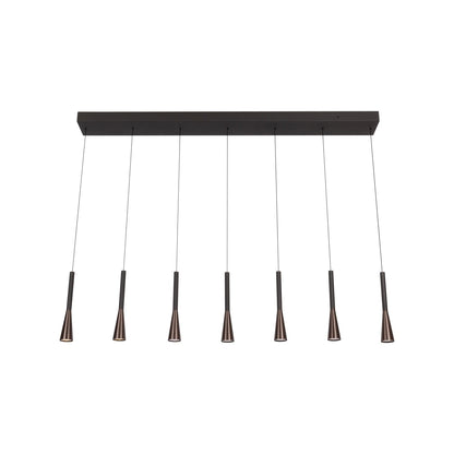 Lucide JOAKIM - Hanglamp - LED Dimb. - CCT - 7x6,2W 2700K/4000K - Met vervangbare LED-module - Koffie | Premium - KwaliteitWonen.nl