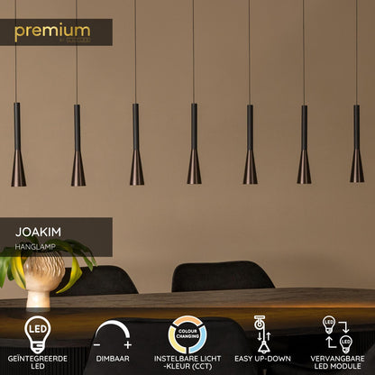 Lucide JOAKIM - Hanglamp - LED Dimb. - CCT - 7x6,2W 2700K/4000K - Met vervangbare LED-module - Koffie | Premium - KwaliteitWonen.nl