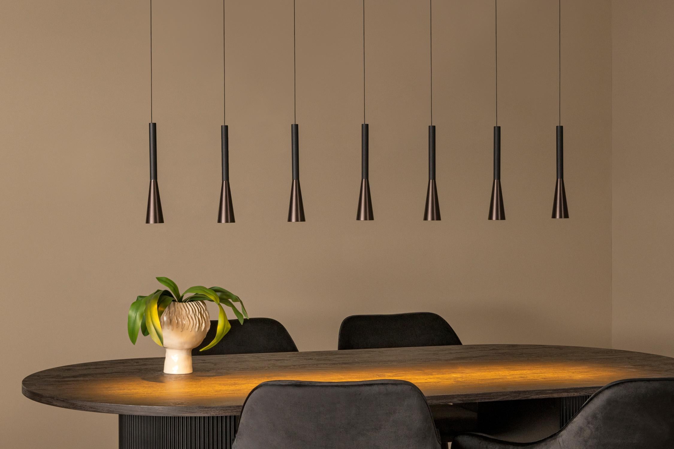 Lucide JOAKIM - Hanglamp - LED Dimb. - CCT - 7x6,2W 2700K/4000K - Met vervangbare LED-module - Koffie | Premium - KwaliteitWonen.nl