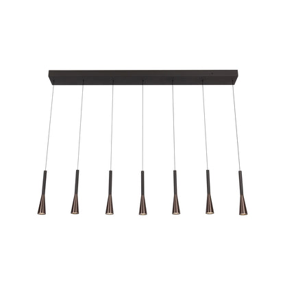 Lucide JOAKIM - Hanglamp - LED Dimb. - CCT - 7x6,2W 2700K/4000K - Met vervangbare LED-module - Koffie | Premium - KwaliteitWonen.nl